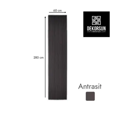 Antrasit Akustik Duvar Lambri  Panel  En: 60 cm Boyu: 280 cm